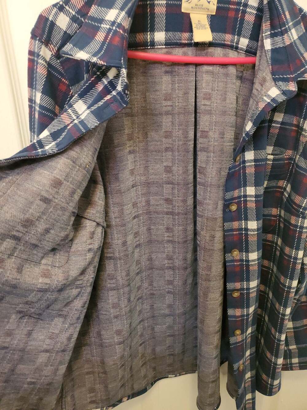 Blue Mountain Women's Long Sleeve Button-Down Plaid Flannel Shirt - Picture 5 of 5